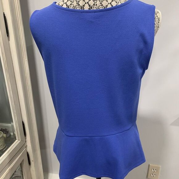 Talbots Blue Sleeveless Tie-Front Tank Top - Picture 2 of 5